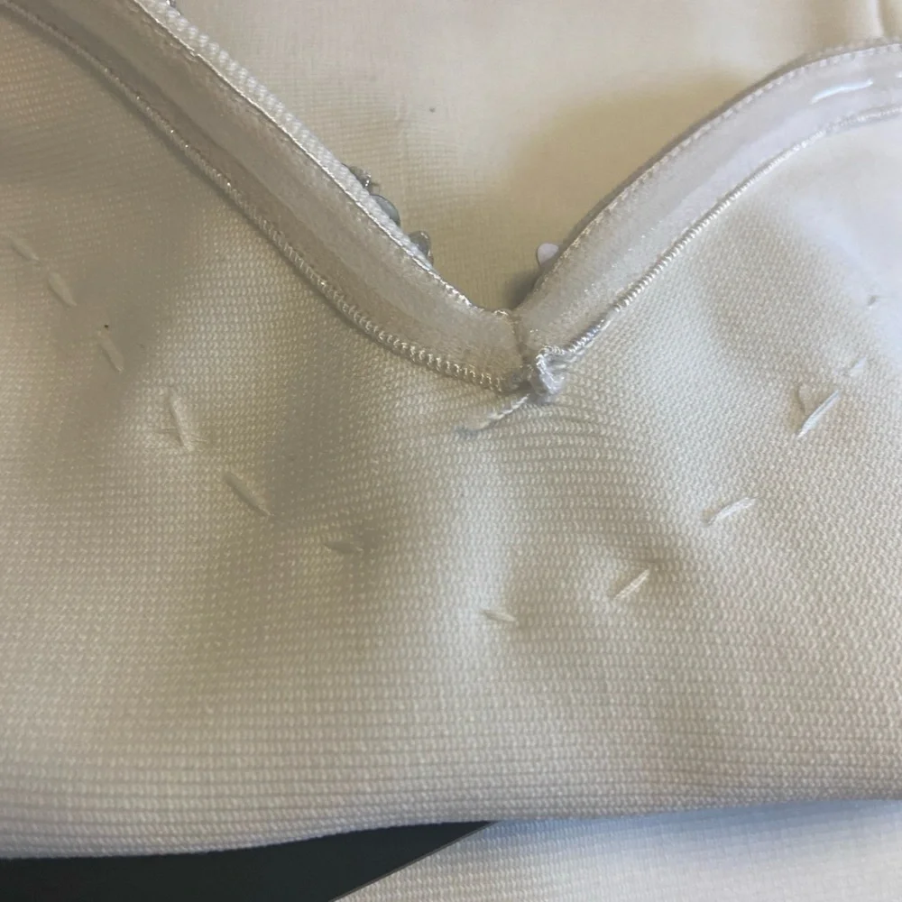 NovaLuxe  Mira Embellished Maxi Gown White Front Slit Strapless Size Large - Picture 13 of 16